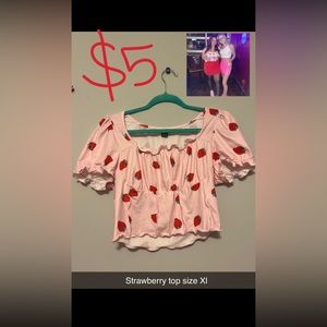 Strawberry patterned top!